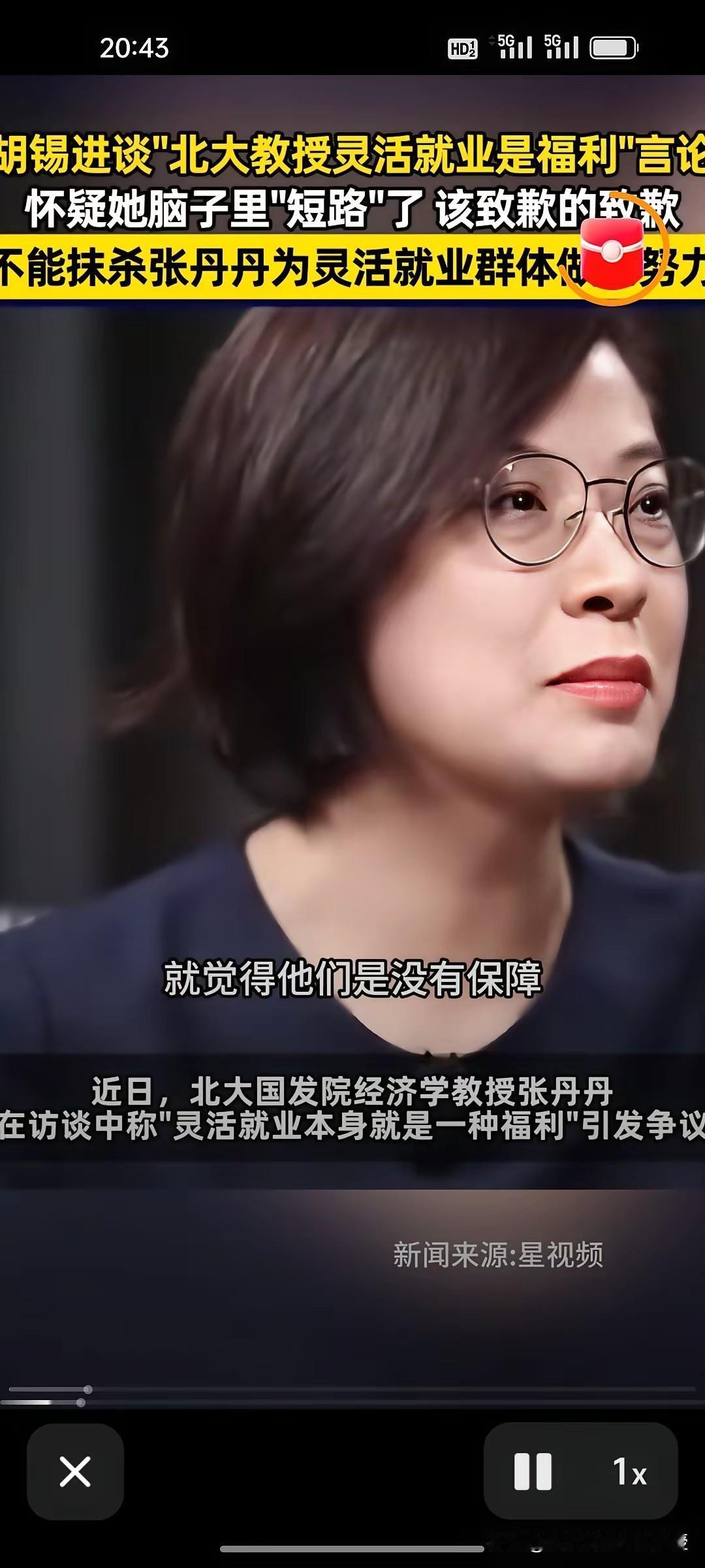 张丹丹是个美女教授，她说，灵活就业本身就是一种福报。灵活就业是许多人失业后无奈的