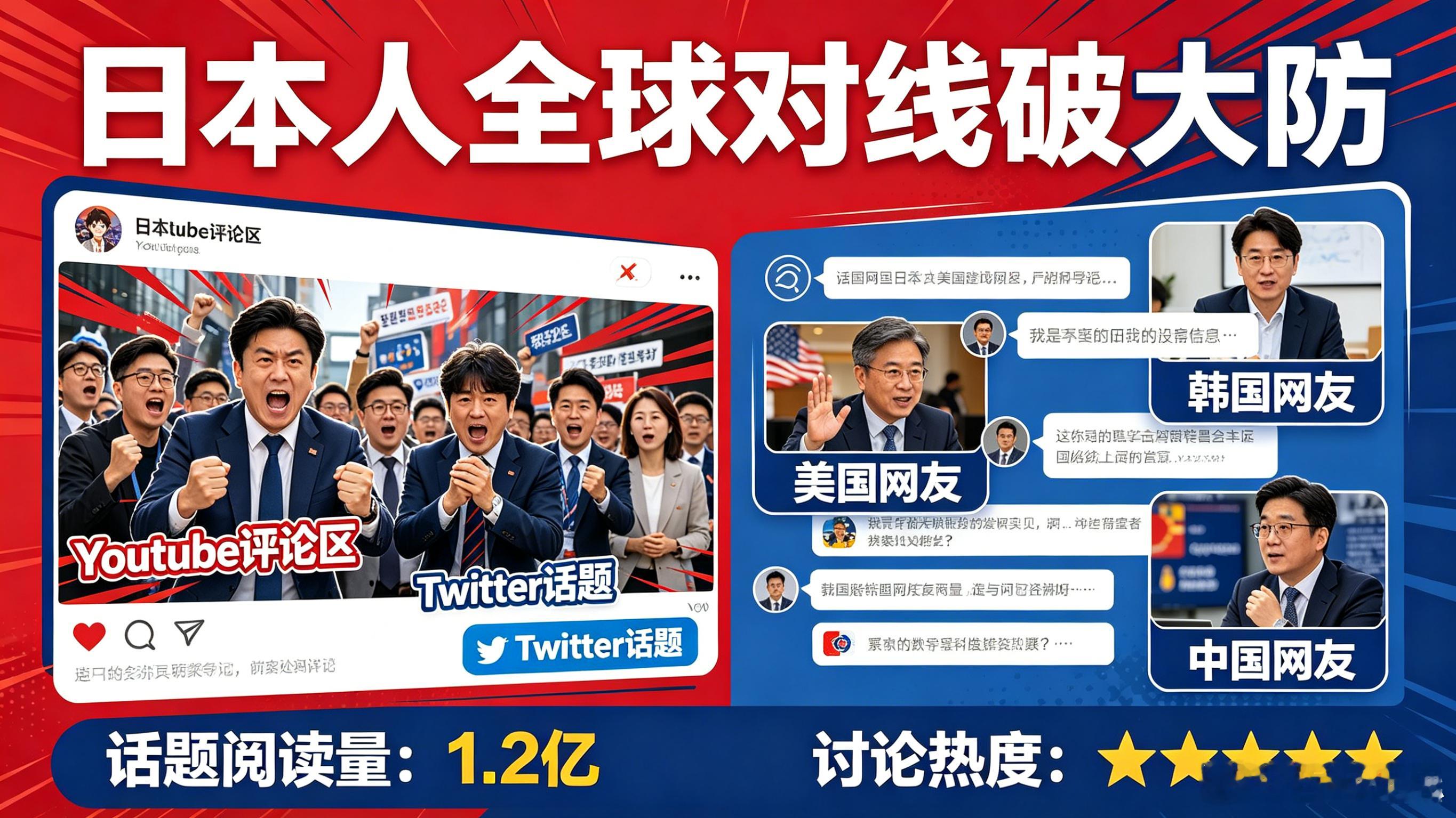 日本人全球对线破大防就在昨天，全球网友在X平台发起了一场"网络抗日战争"，直接把