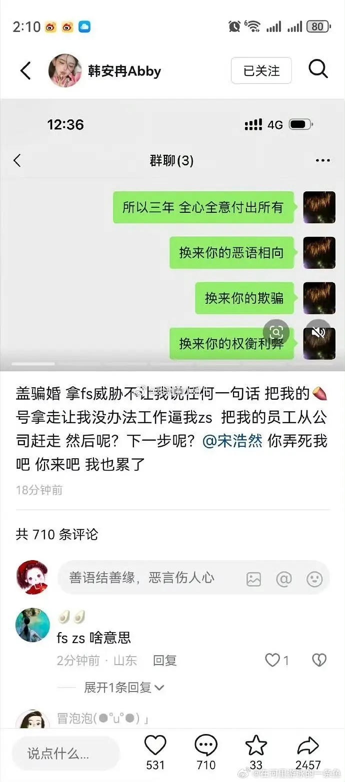 韩安冉称被宋浩然骗婚早就知道他老公婚前海南场子接男客 他俩也是这么认识的  当时