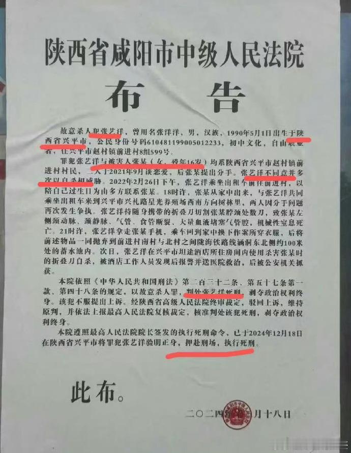 艺人张艺洋杀害16岁女友被枪决女孩时年16岁其实才读高一，时年31岁的张艺洋因感