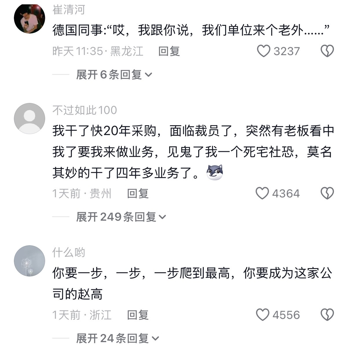 评论里五花八门的人生际遇很有意思🤣 