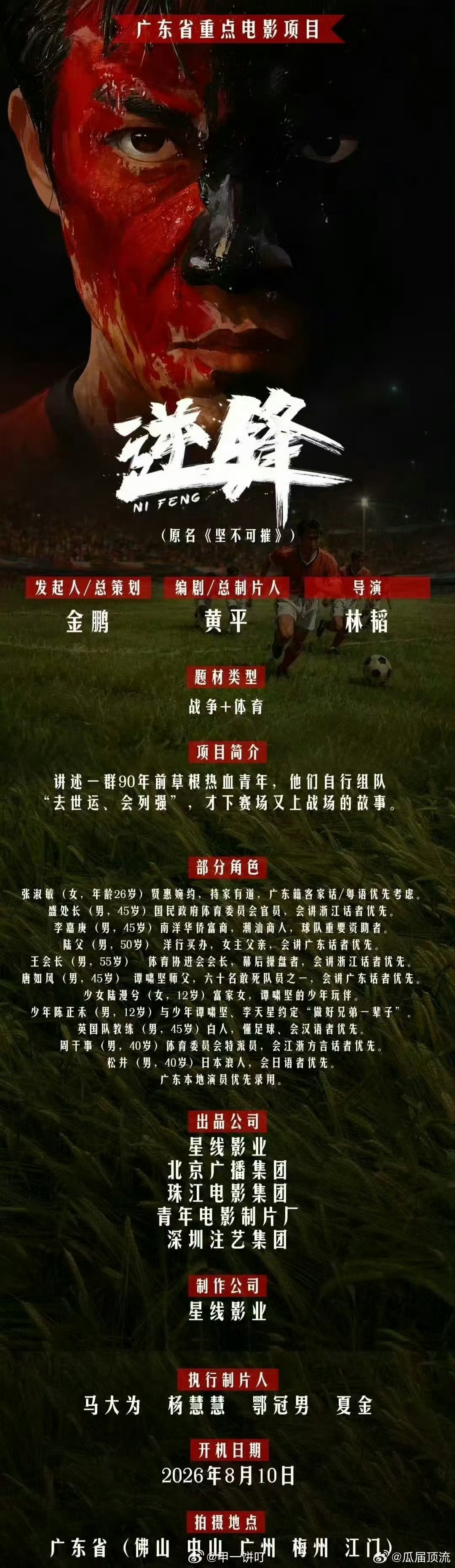 电影《逆锋》主演：许魏洲、阚清子 