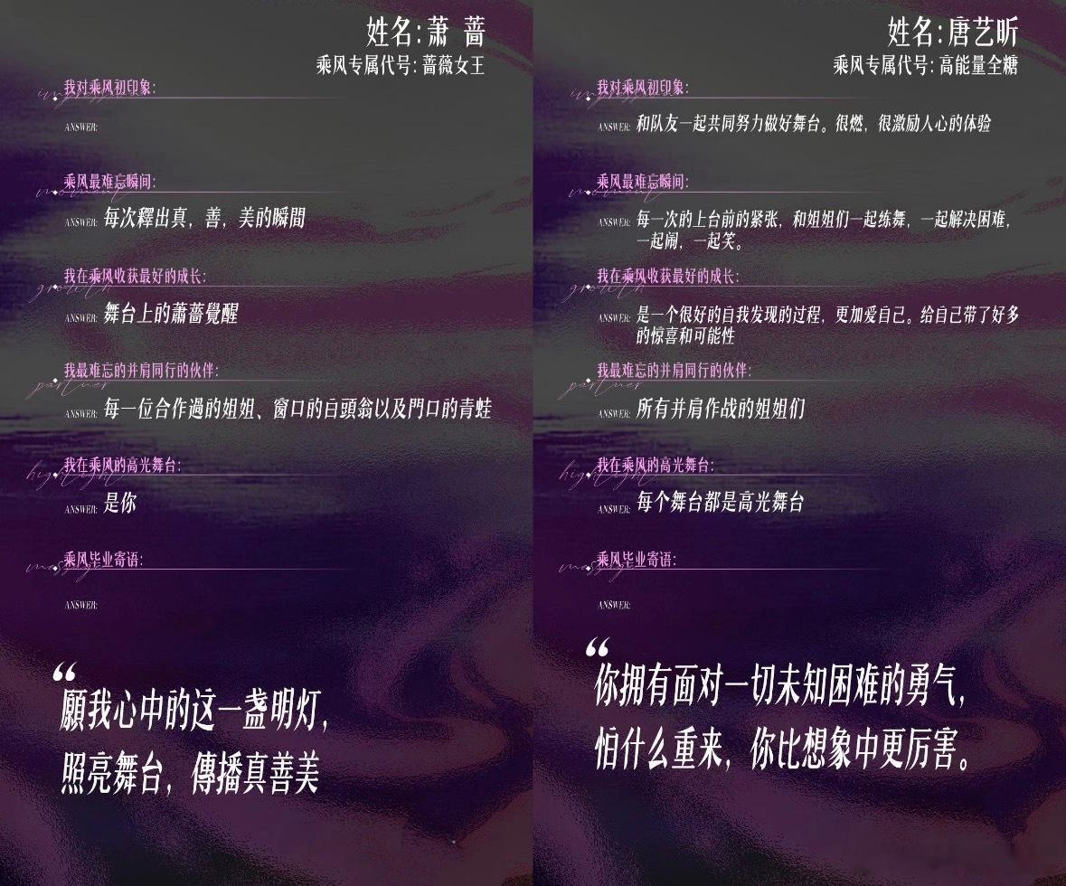 浪姐进入决赛的23位姐姐的同学录合集乘风2026