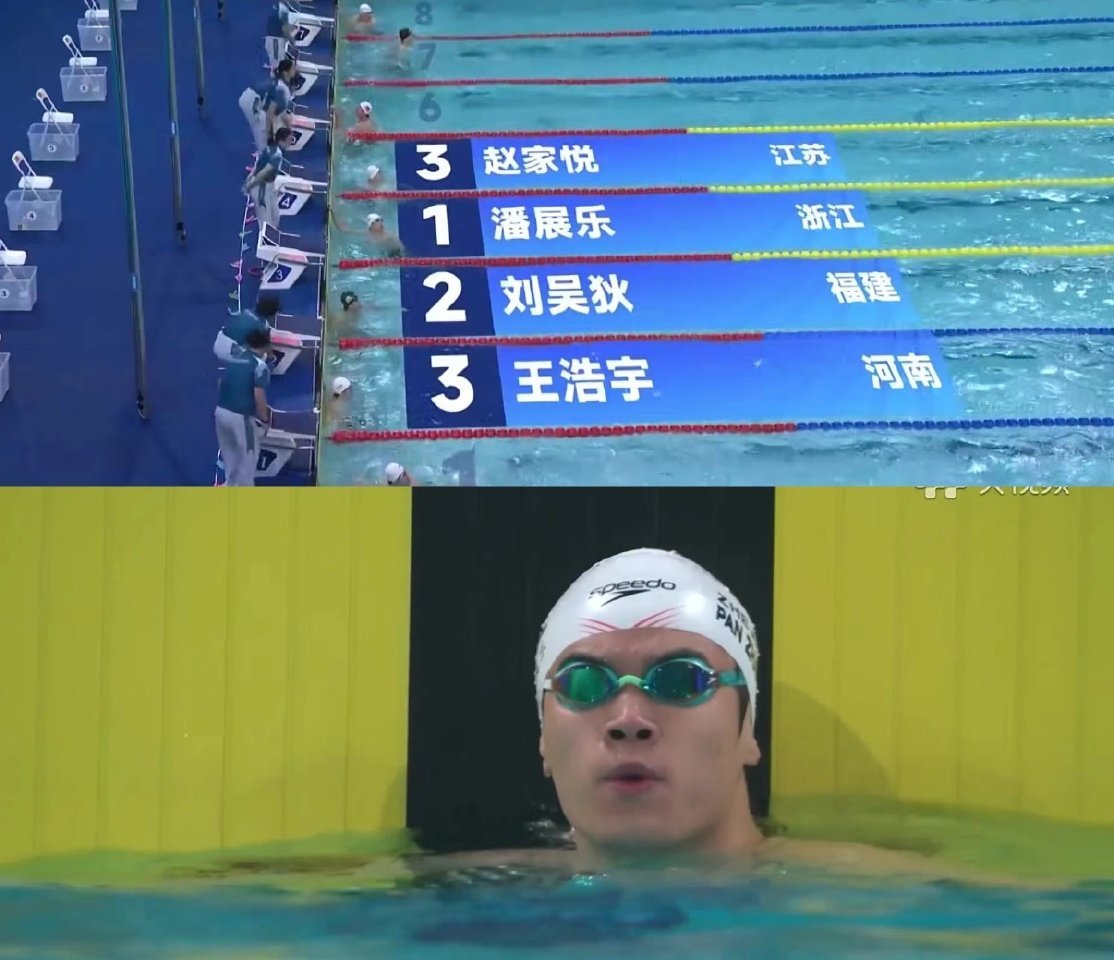 恭喜潘展乐！！全运会游泳男子100米自由泳决赛，潘展乐 48秒01获得冠军，收获
