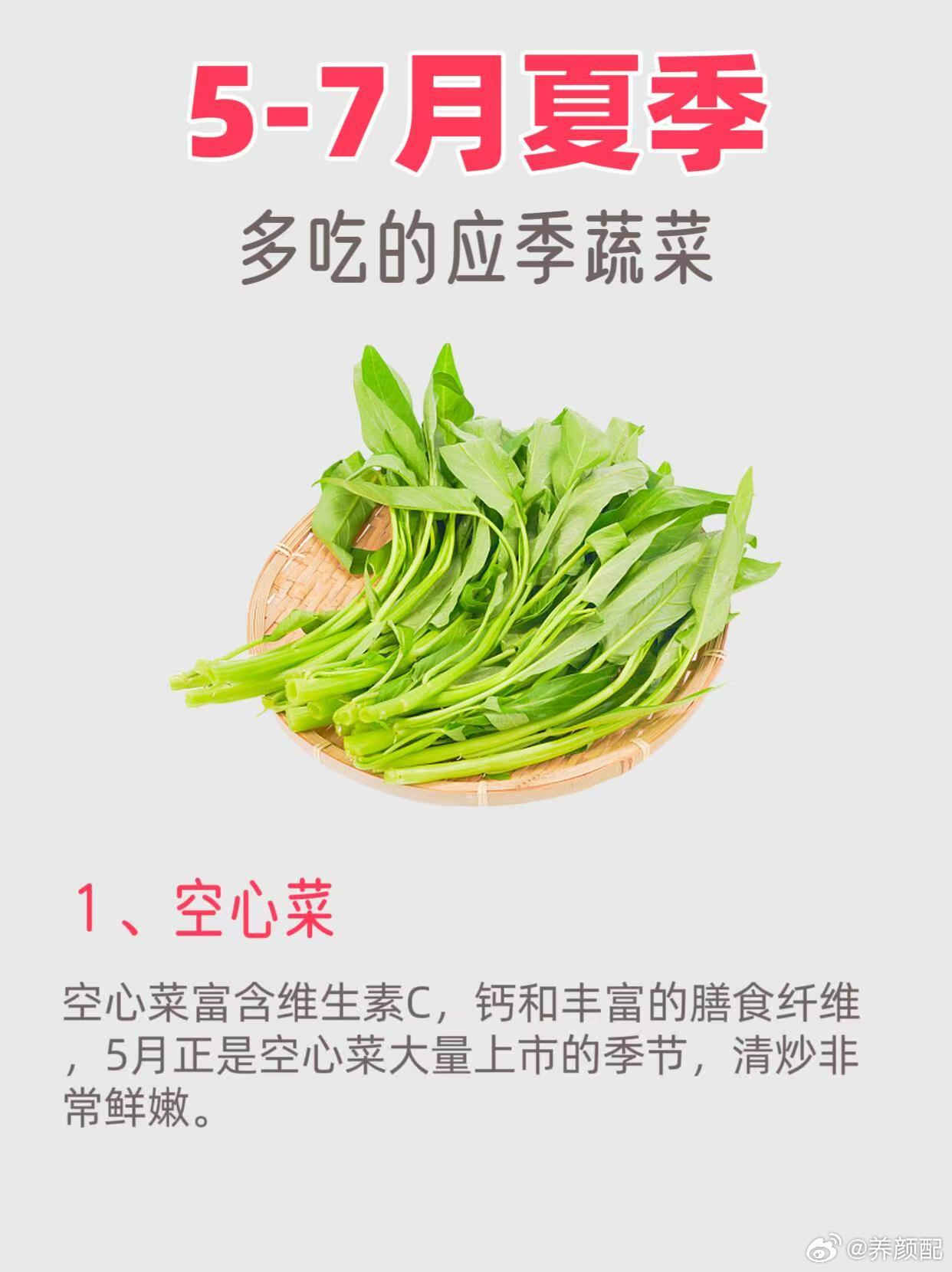 生活小贴士健康科普健康养生 立夏养生蔬菜清单，低卡高纤维，越吃越轻盈～1️⃣ *