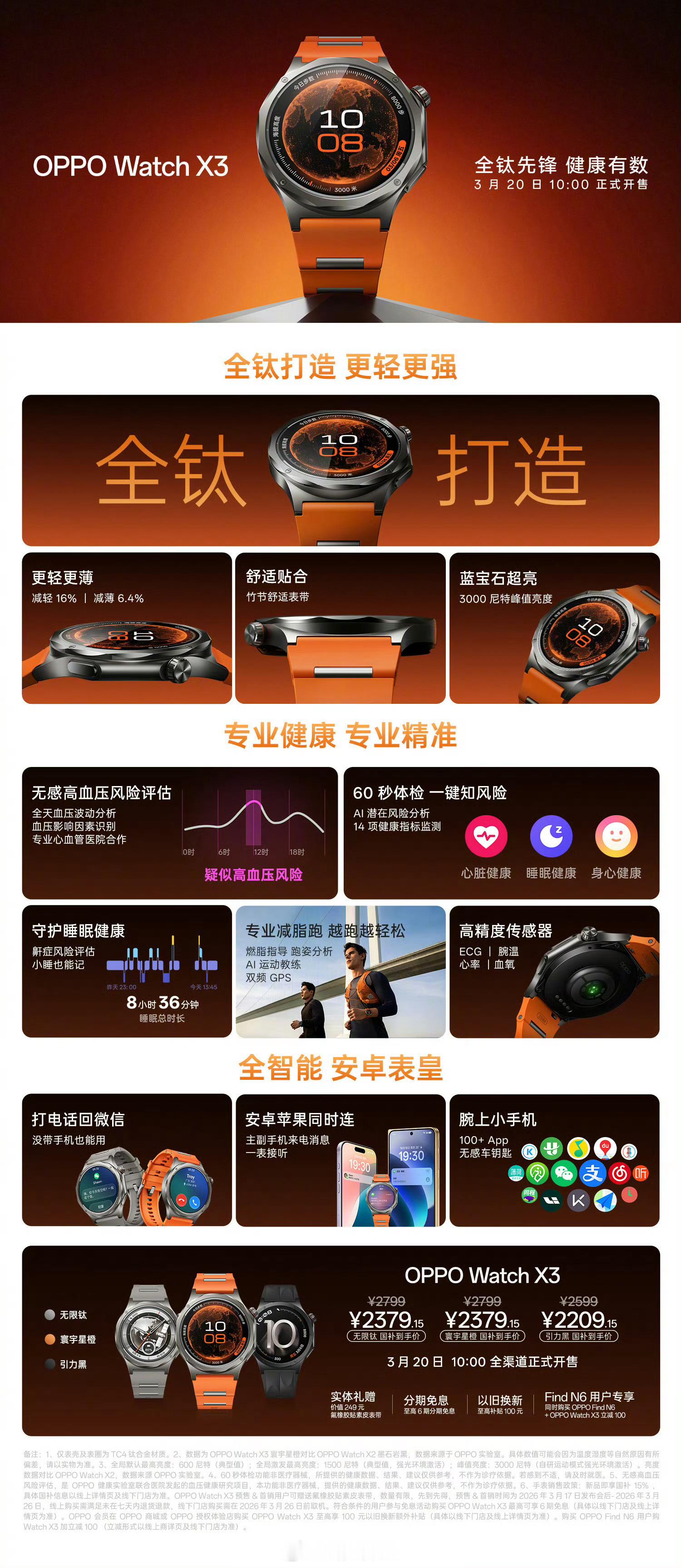 一图看懂OPPO Find N6和OPPO Watch X3，3月20日 10: