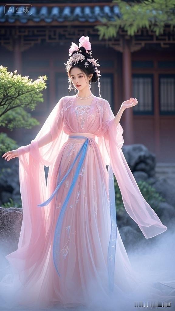 穿越千年的仙气少女，云海中的古典美人