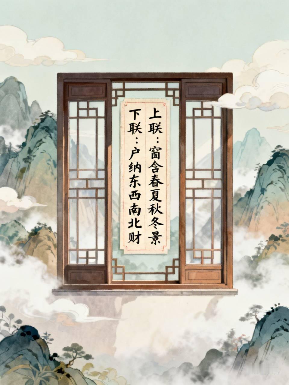 下联：户纳东西南北财。