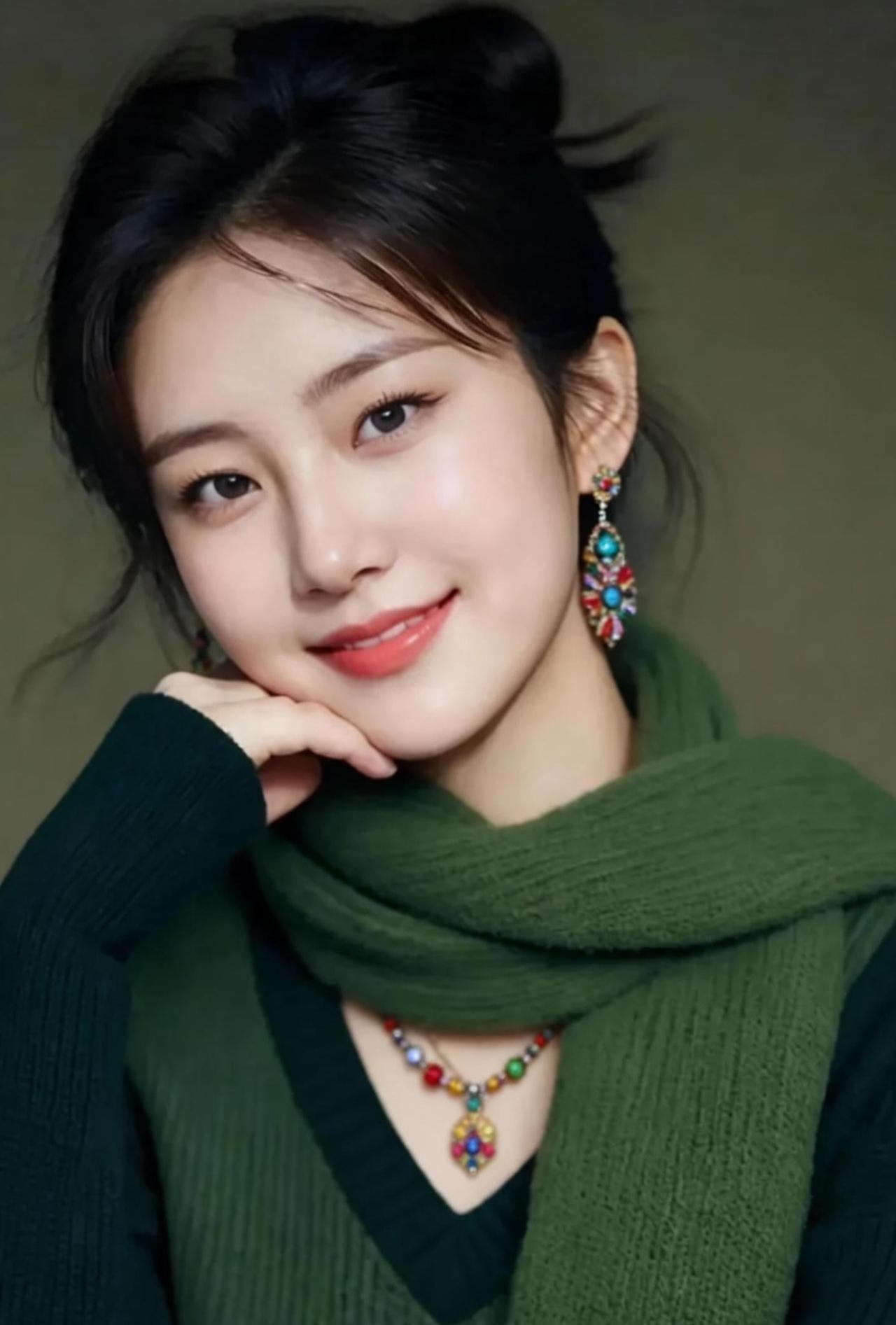 甜美笑容，绿意盎然，冬日里的温暖时光