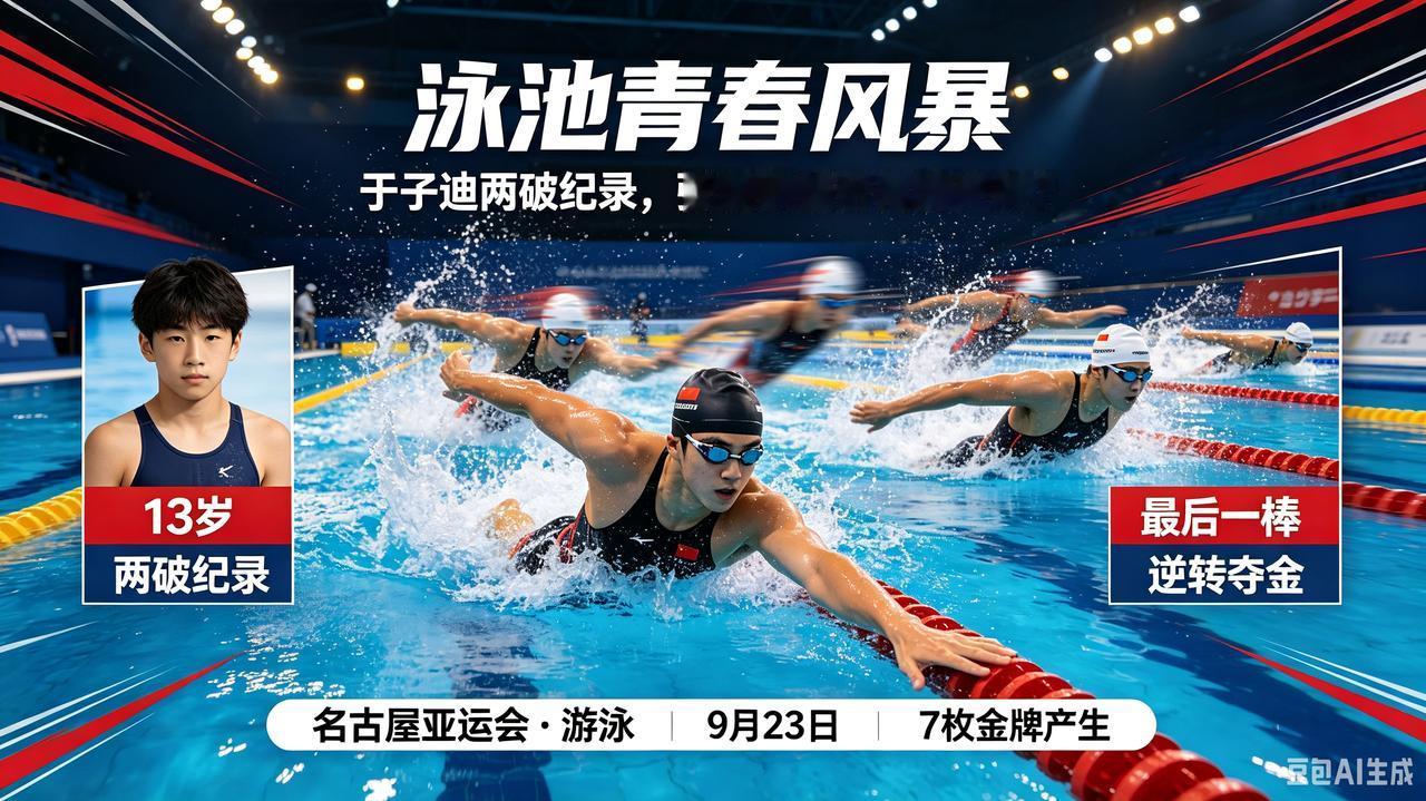 13岁于子迪两破纪录，张展硕能否再演逆转？
 
9月23日，名古屋亚运会将全天决