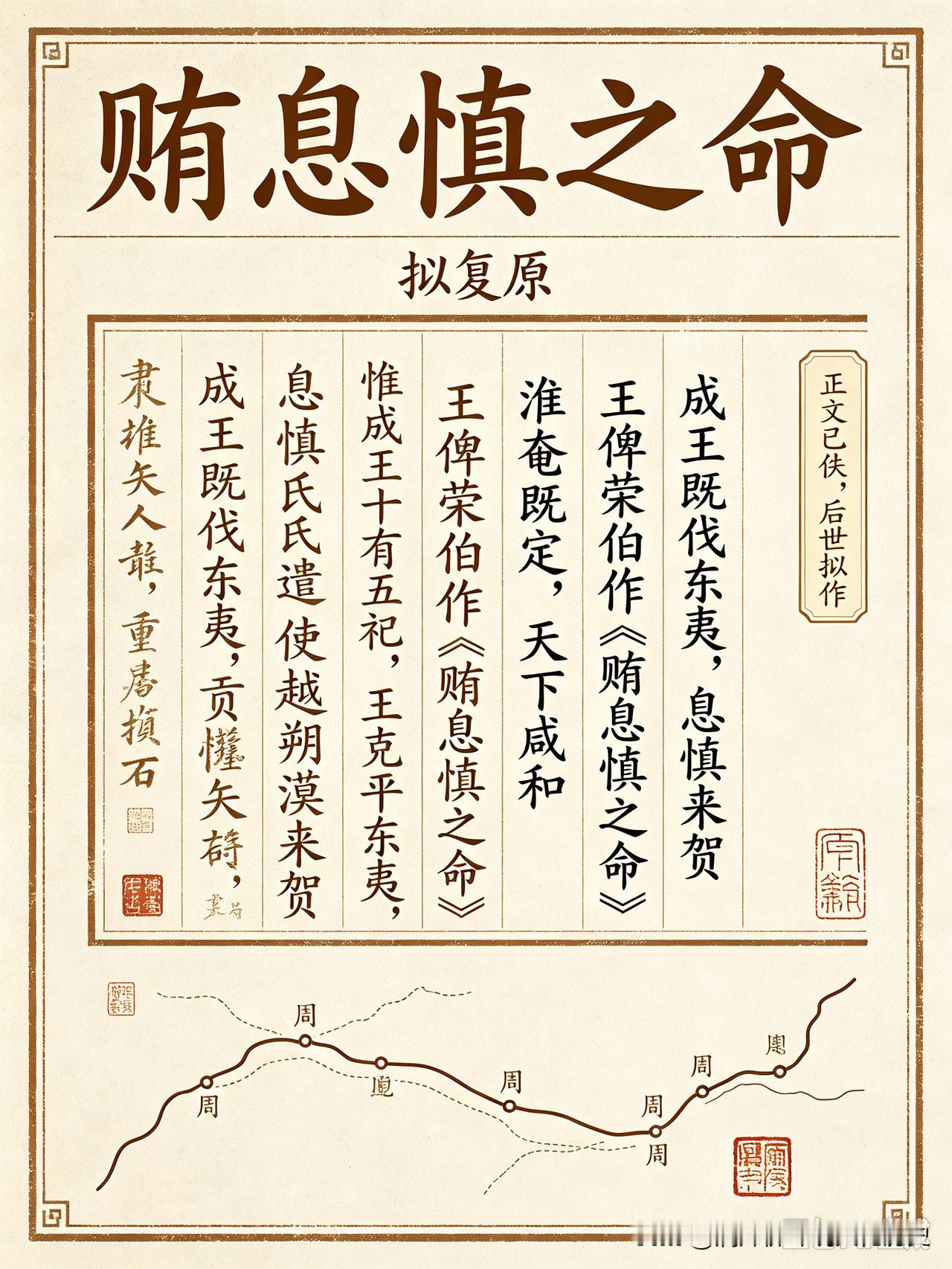《贿息慎之命》复原说明（重点前置）✅ 史实关键点：《贿息慎之命》属于《尚书》逸篇