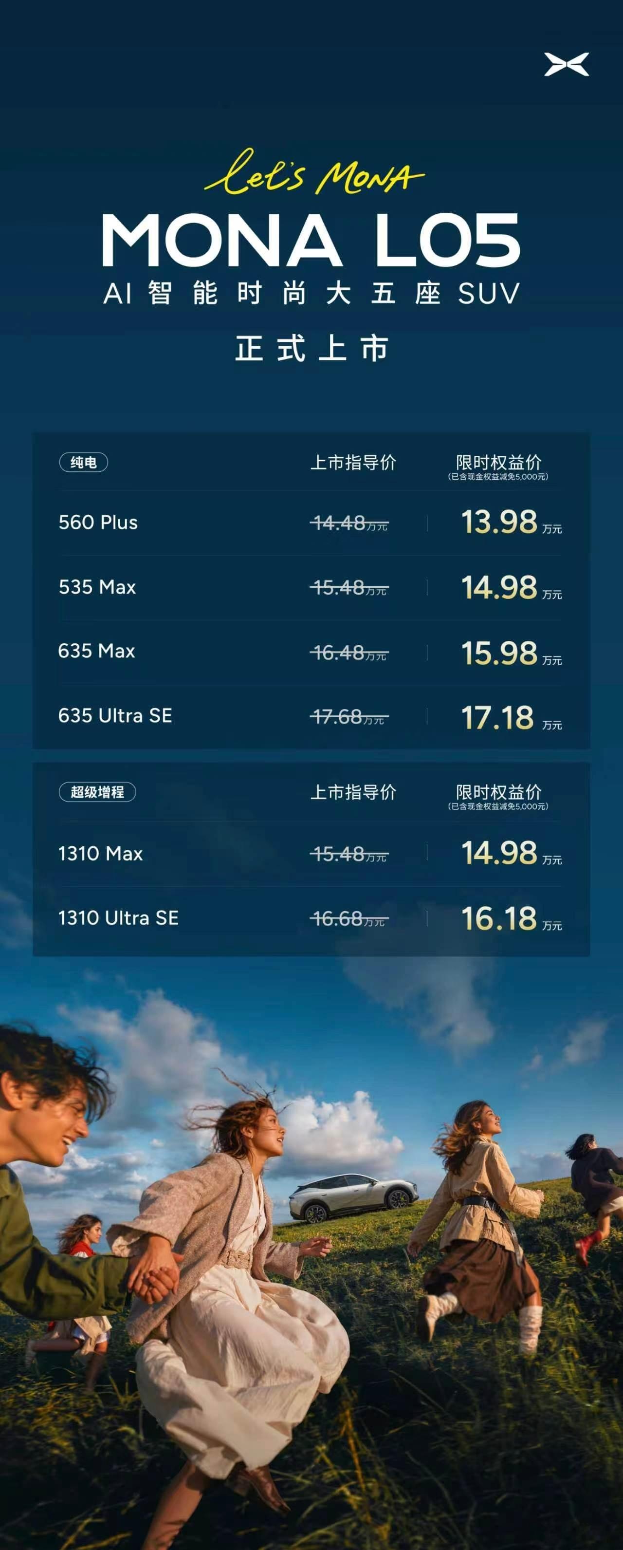 MONAL05车大好开又好玩MONA L05正式上市，价格也终于落地了：纯电+超