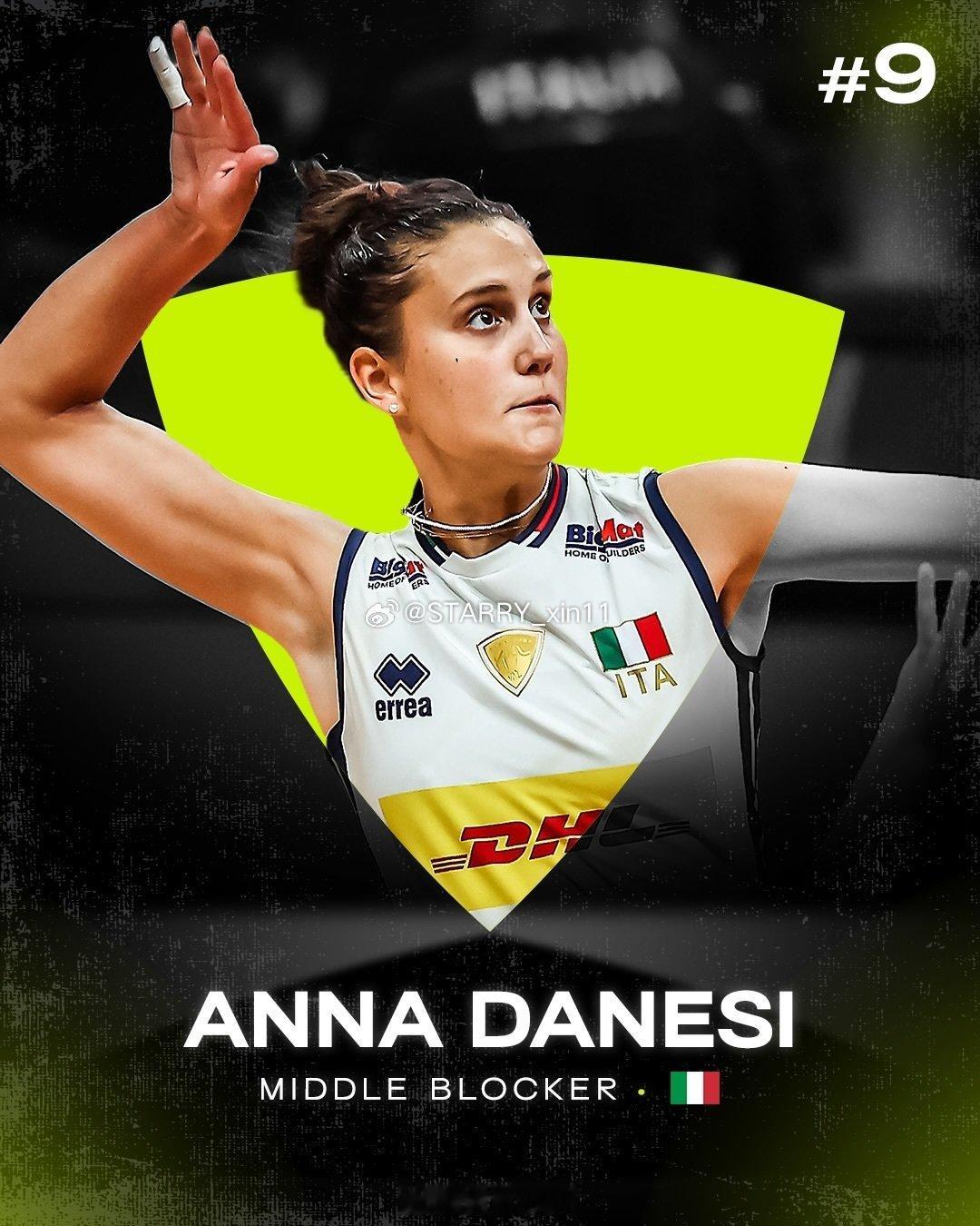 女排世界女排新闻 世界排球杂志年度十大球员：9️⃣达内西🇮🇹 
