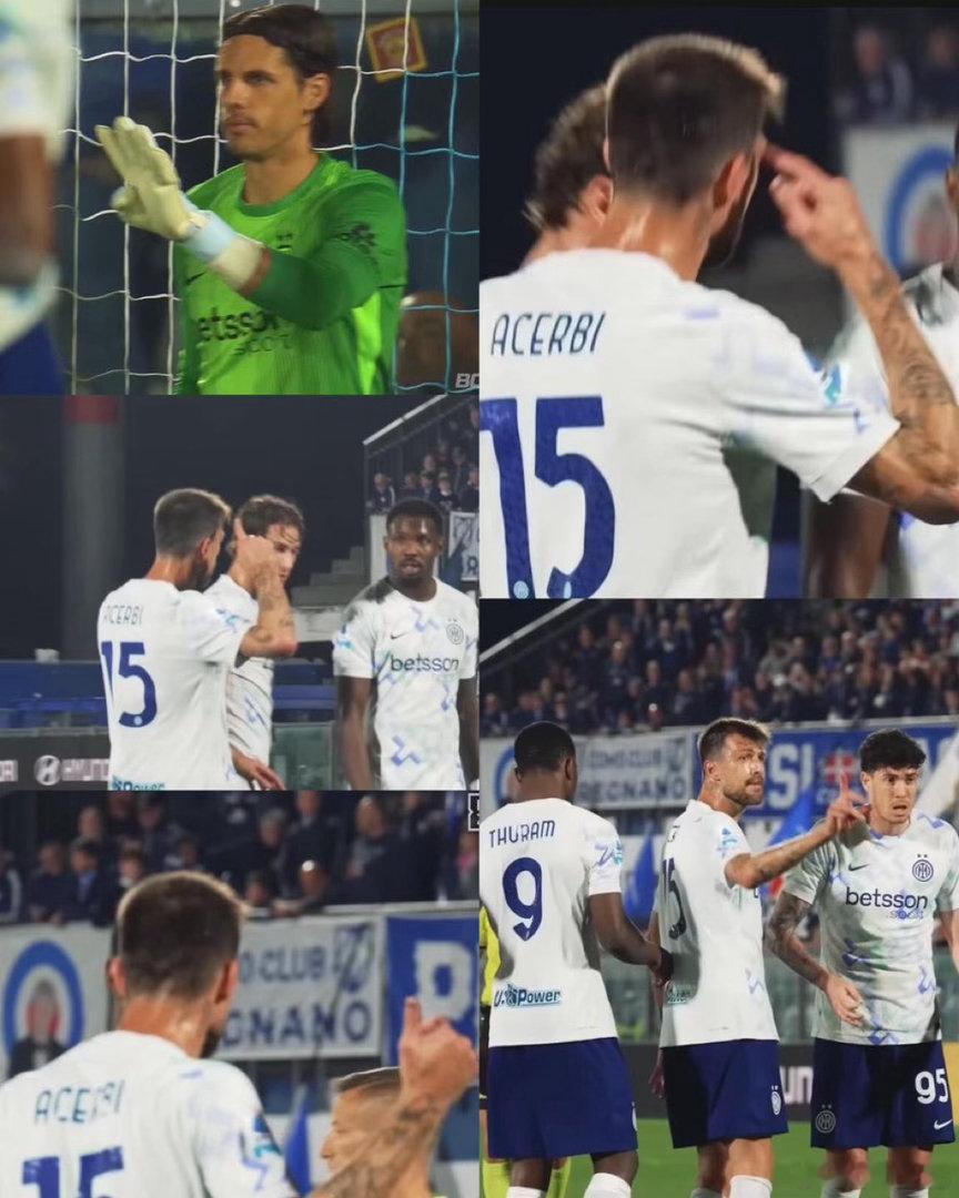 索默在一次任意球防守中派出了四名球员组成人墙 然后阿切尔比赶了过来 并对索默喊道