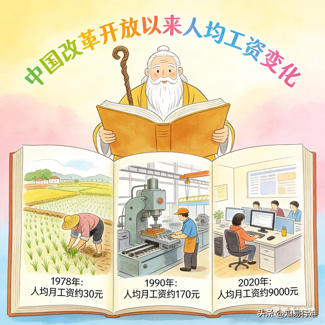 我国改革开放以来人均工资变化

改革开放47年（1978–2024），中国人均工