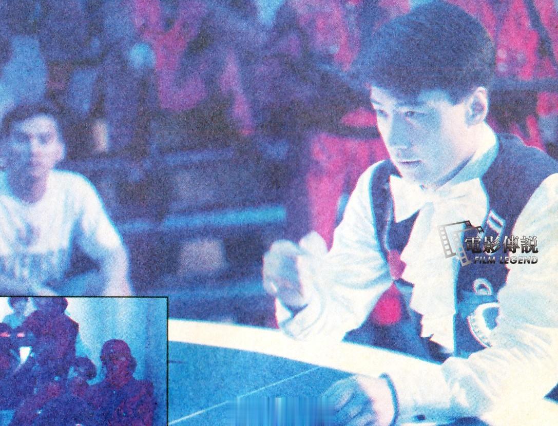 #電影傳説扫描# 1992年，电影《城市猎人》的拍摄花絮照之#黎明# ，高糊的印