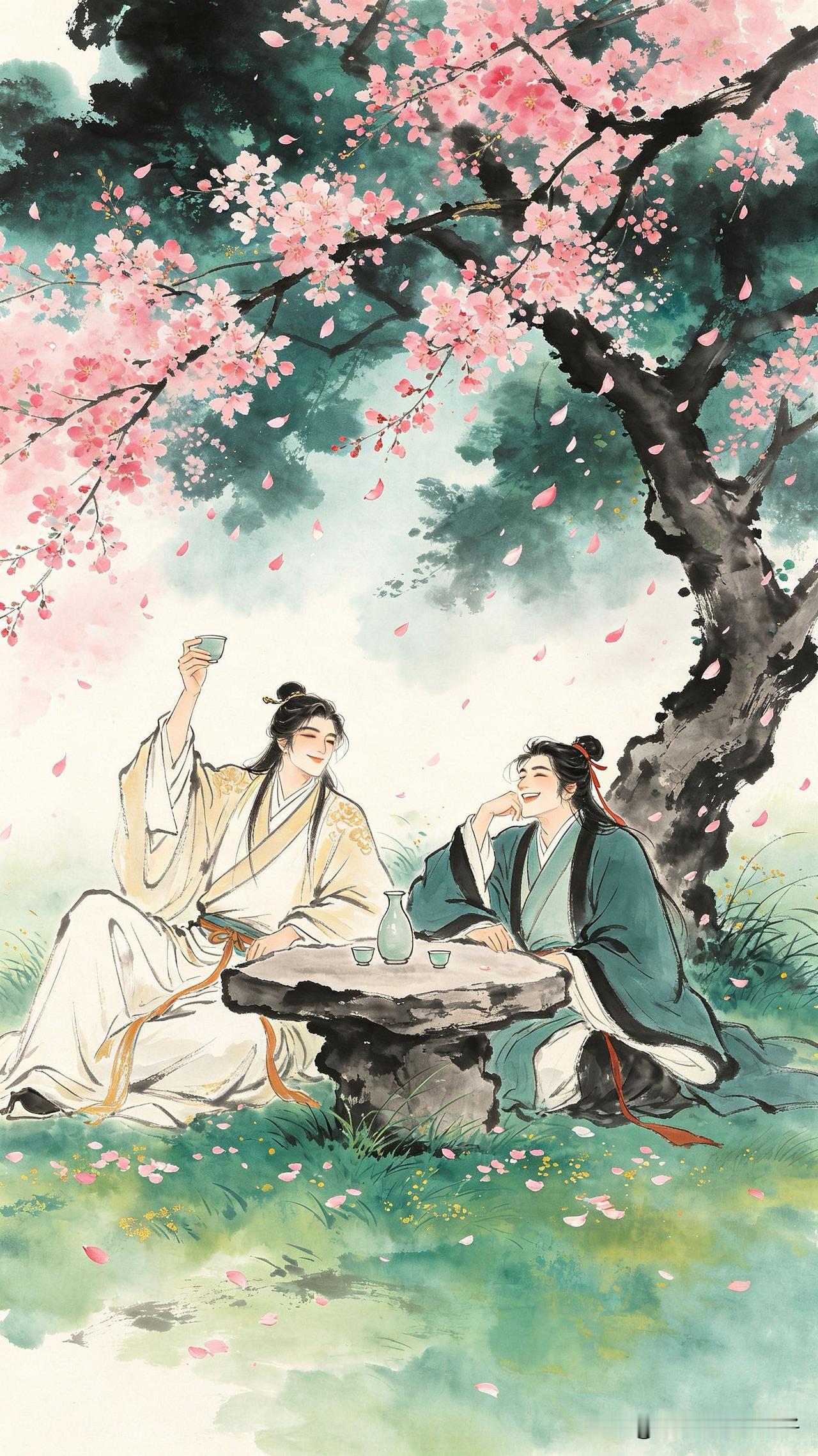 桃花树下对琼觞，
笑语盈盈暗度香。
莫道春归无觅处，
        
…………