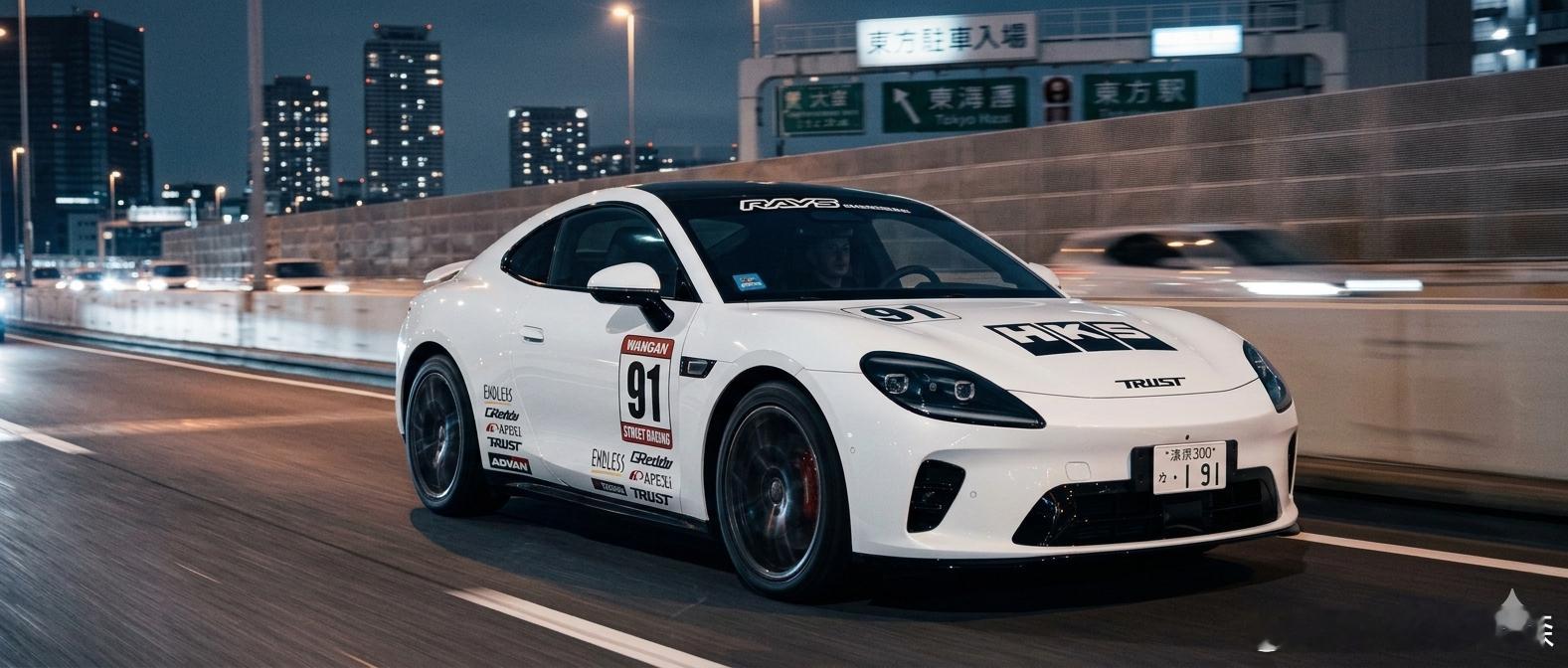 虽然不知道是什么牌子的车但是这个大灯设计就非常老适合改成jdm风格 （ai图是不