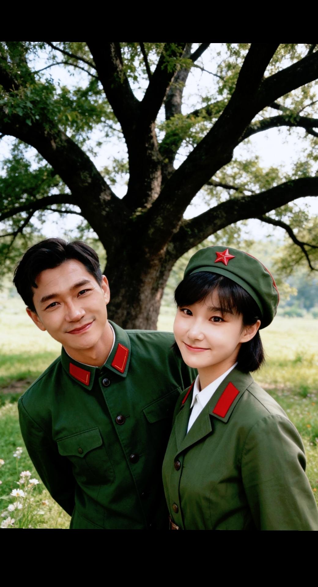 与妹妹合拍军旅题材