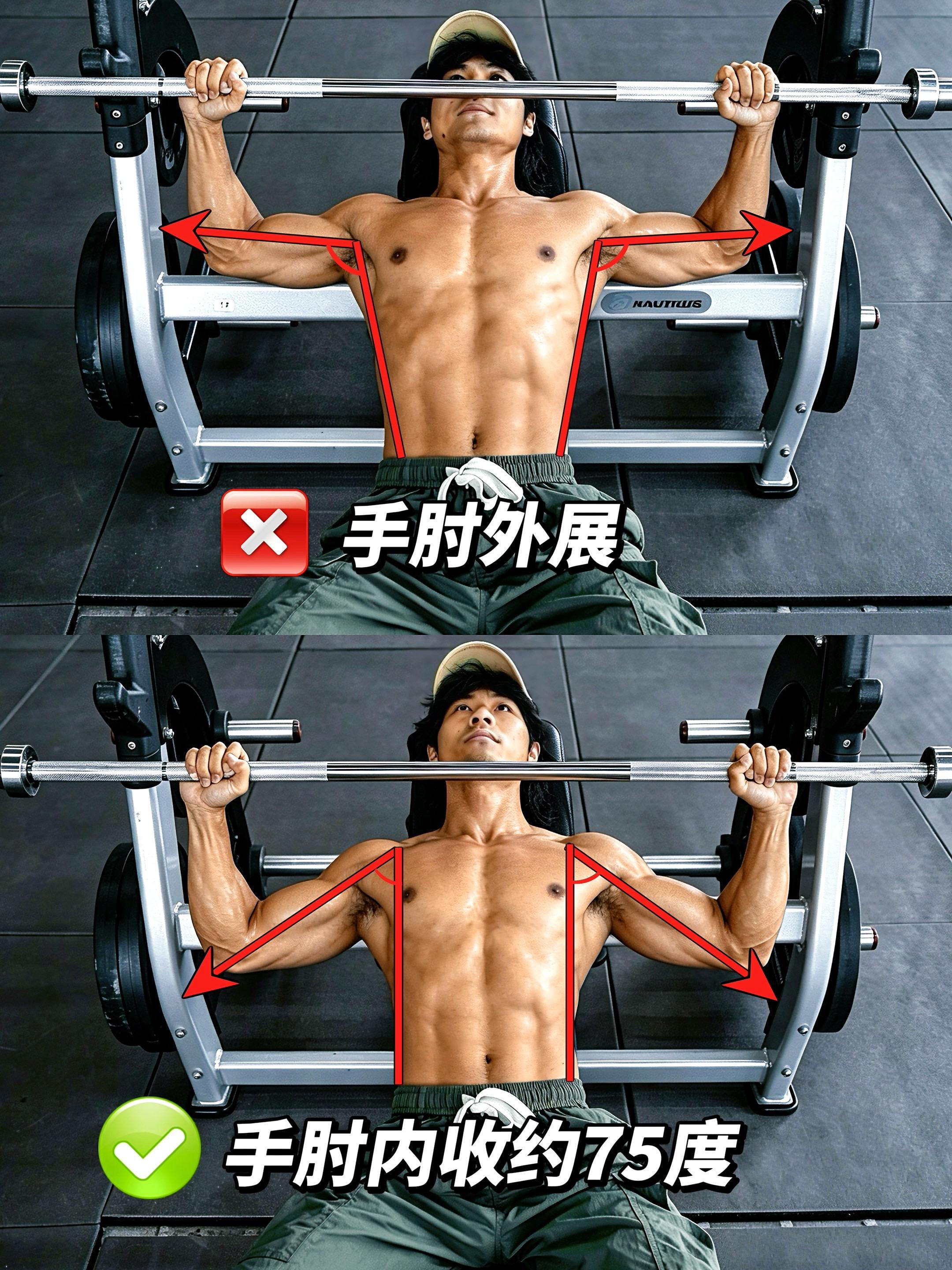 上斜卧推不要再做错啦！上斜杠铃卧推详解！上斜杠铃卧推找不到上胸的发力感...