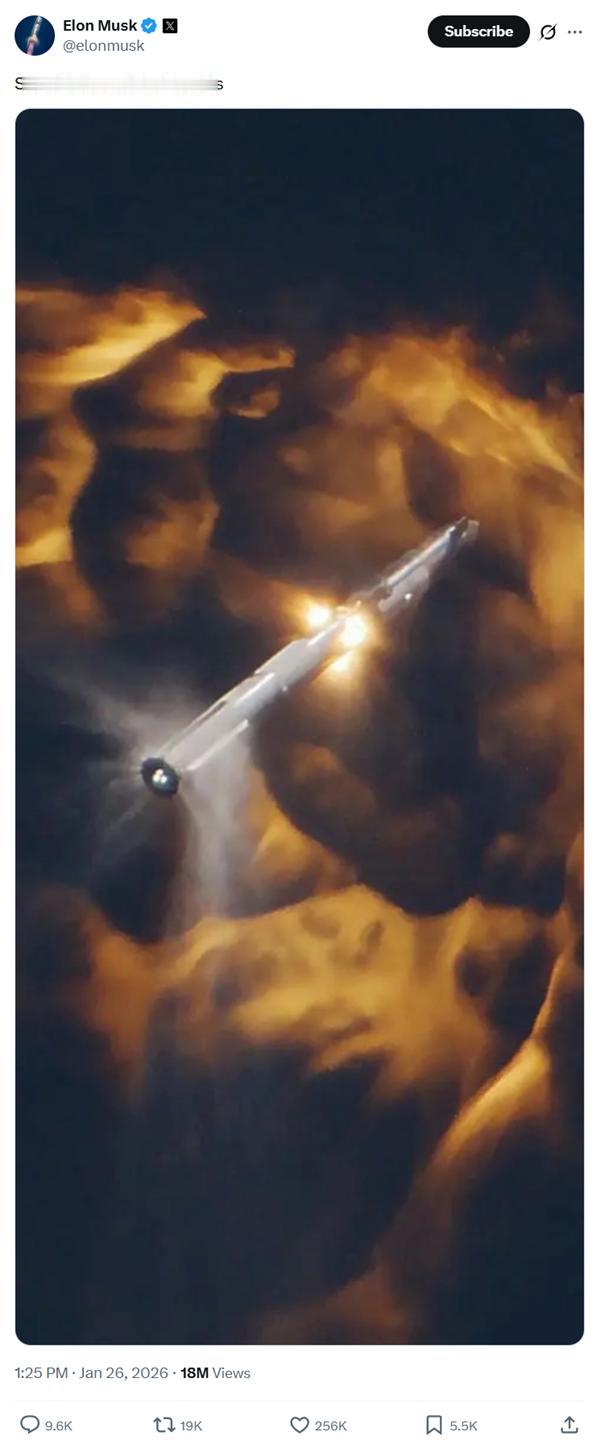 史上最强运载火箭！马斯克将送新一代星链卫星上天 

近日，埃隆·马斯克在社交媒体