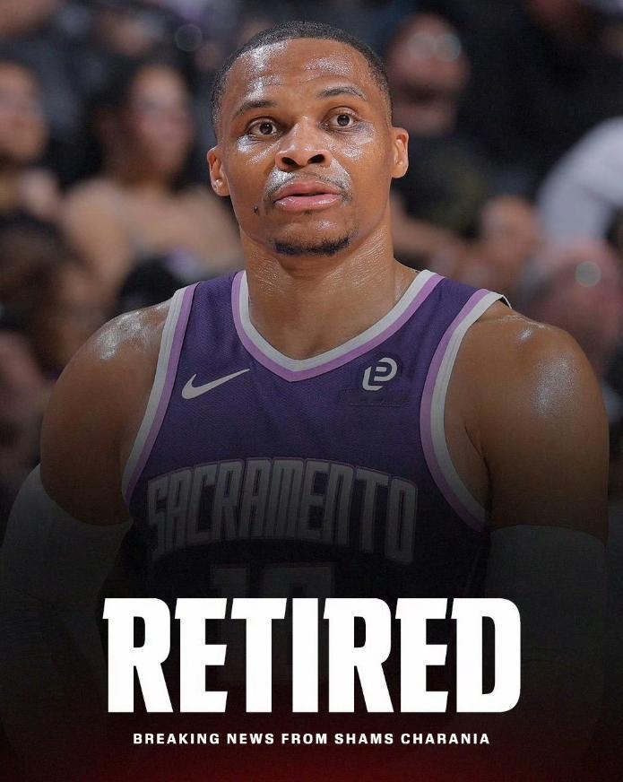 NBA又传来两个重要消息！

威少，那个场均三双的男人，就这么退役了。他没说话，