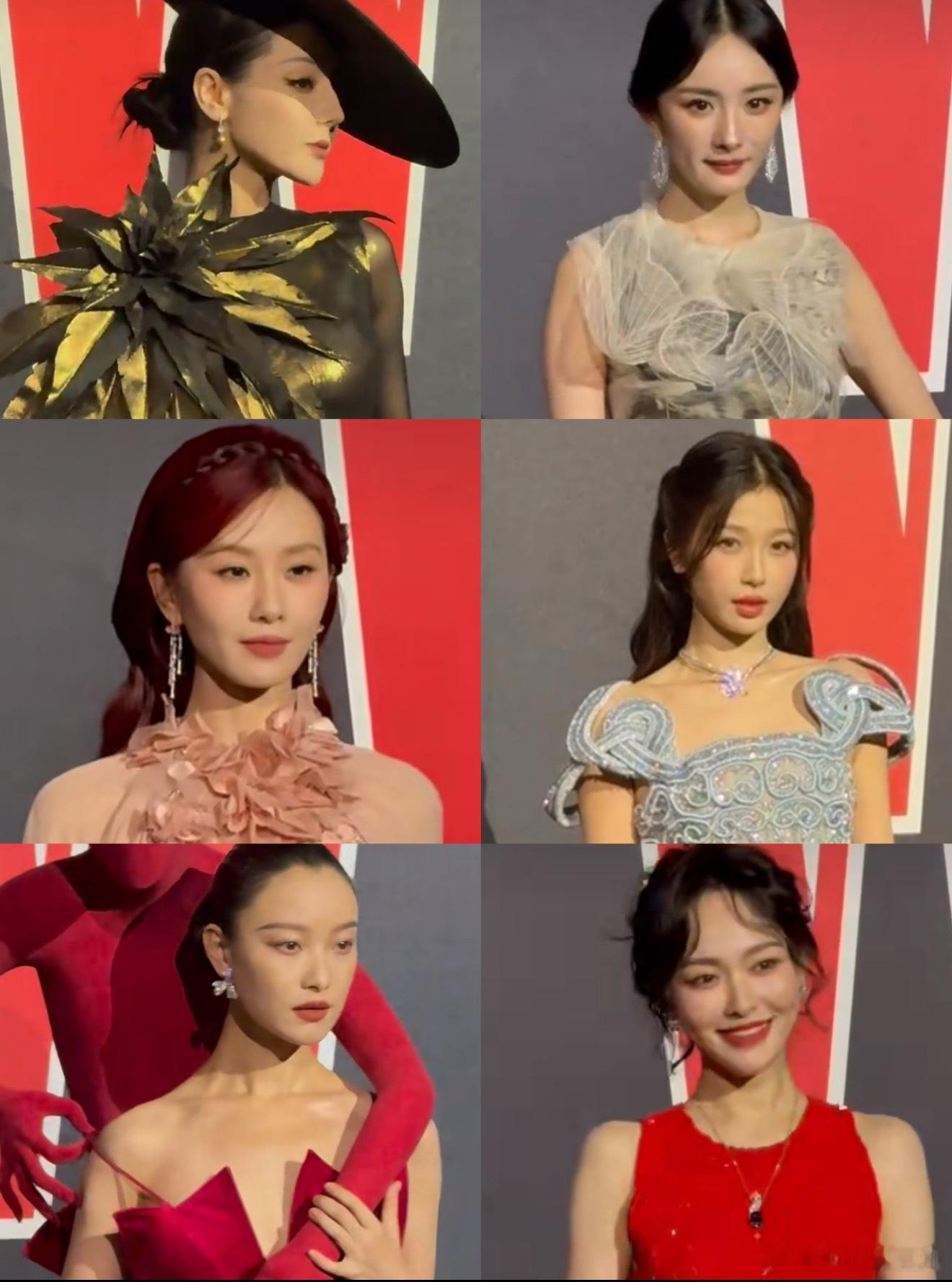 今天份W盛典女明星，迪丽热巴喝倪妮真的突破常规，让人眼前一亮，周也动起来也很灵气