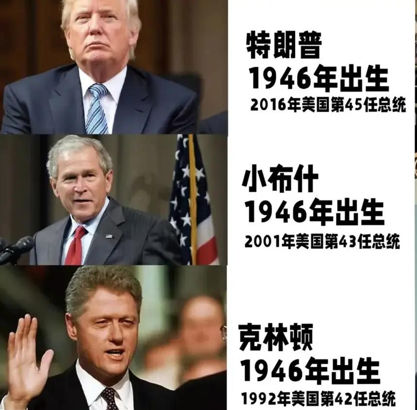 同一年出生的人，差距可不是一般的大呀！
第一，登顶的时间各有不同，克林顿和小布什