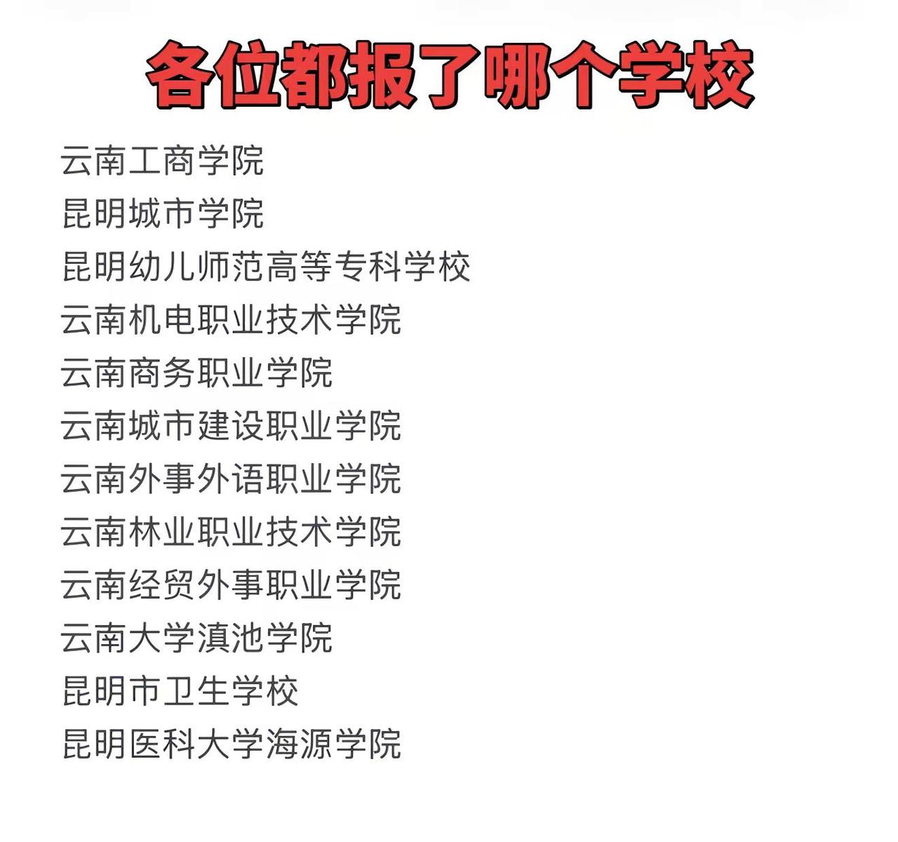 云南院校