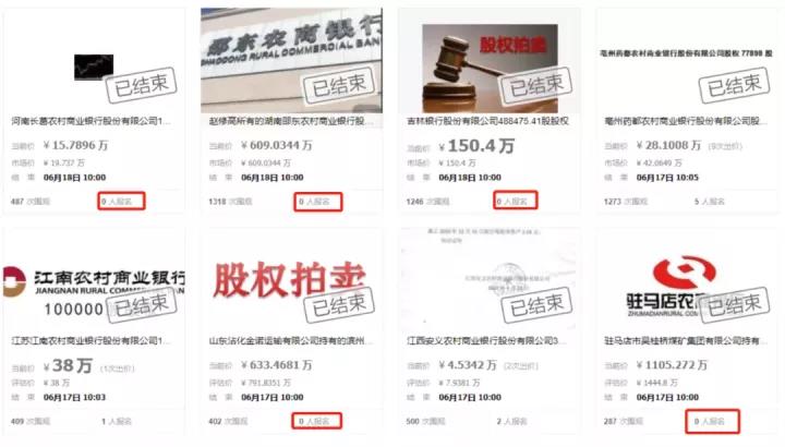 股价可打7.5折转手 1800多人次围观却无人竞买 银行股权不是想拍就能拍