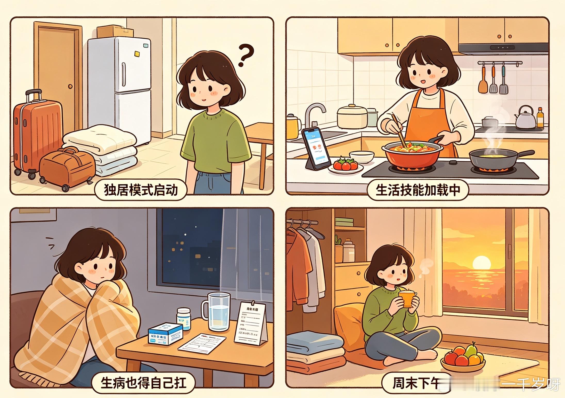 人一旦独居就会解锁过日子系统以前在家啥活都不干，饭有人做，卫生有人收拾，啥心不用