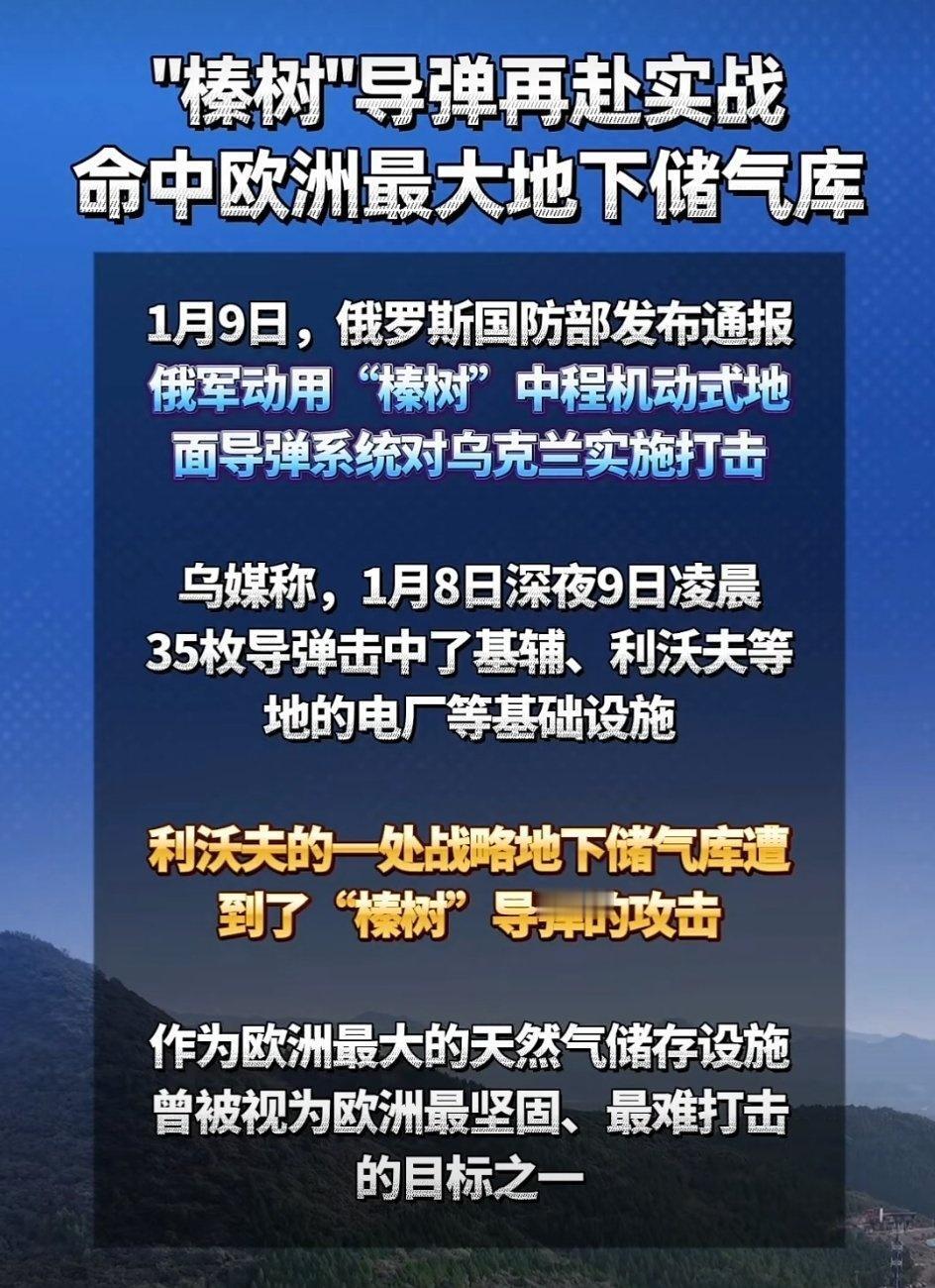 🔸俄罗斯射向乌克兰西部城市利沃夫的”榛子”中程高超音速导弹命中欧洲最大地下储气