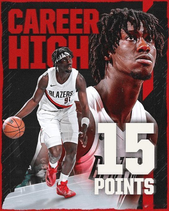 开拓者官方发的西索科数据海报太亮眼了！11月22日NBA杯，开拓者127 - 1