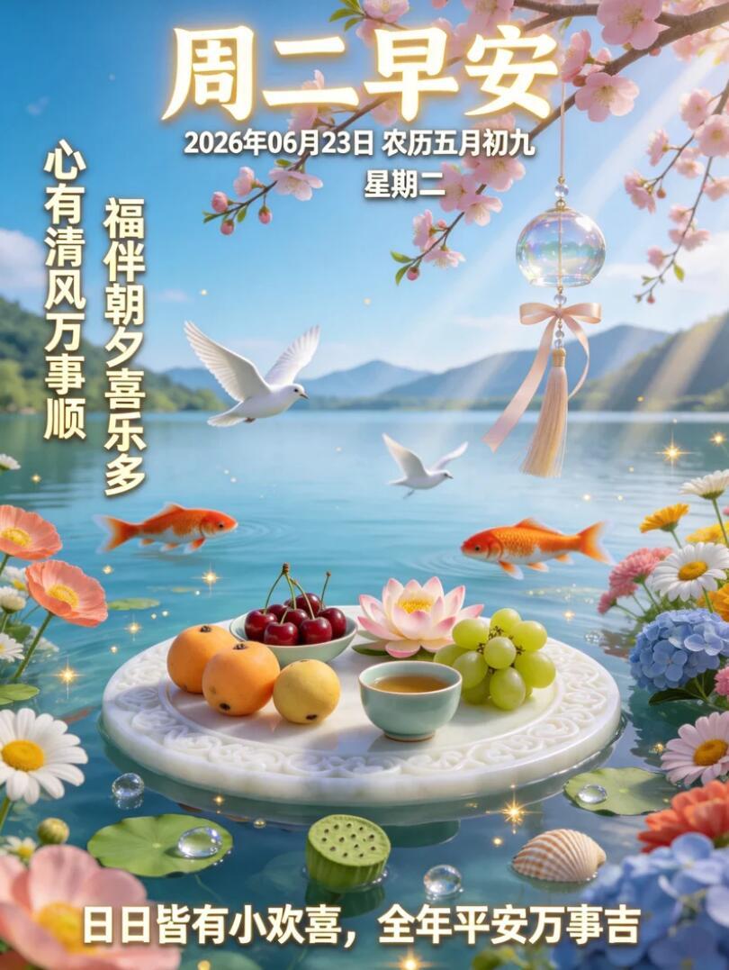 2026.6.23周二早安祝福图片壁纸拿图吱一声噢～ 