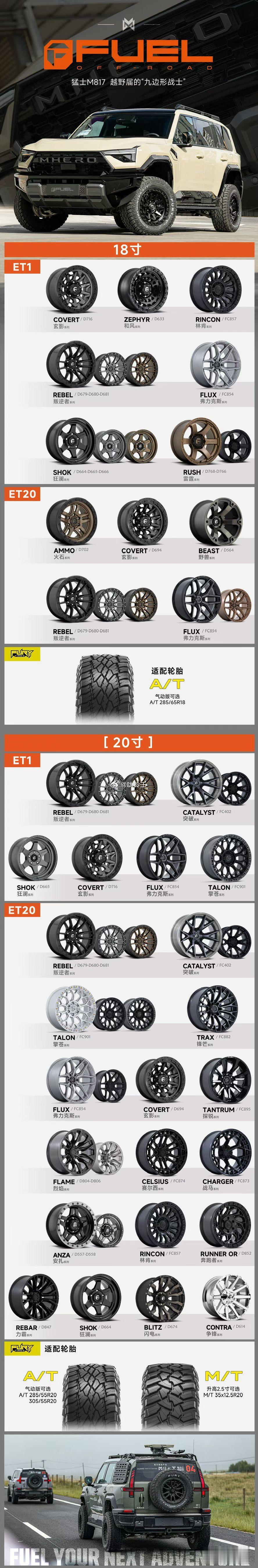 刚柔并济 智野双全猛士817 升级方案Fuel越野轮毂Fury福瑞越野轮胎 