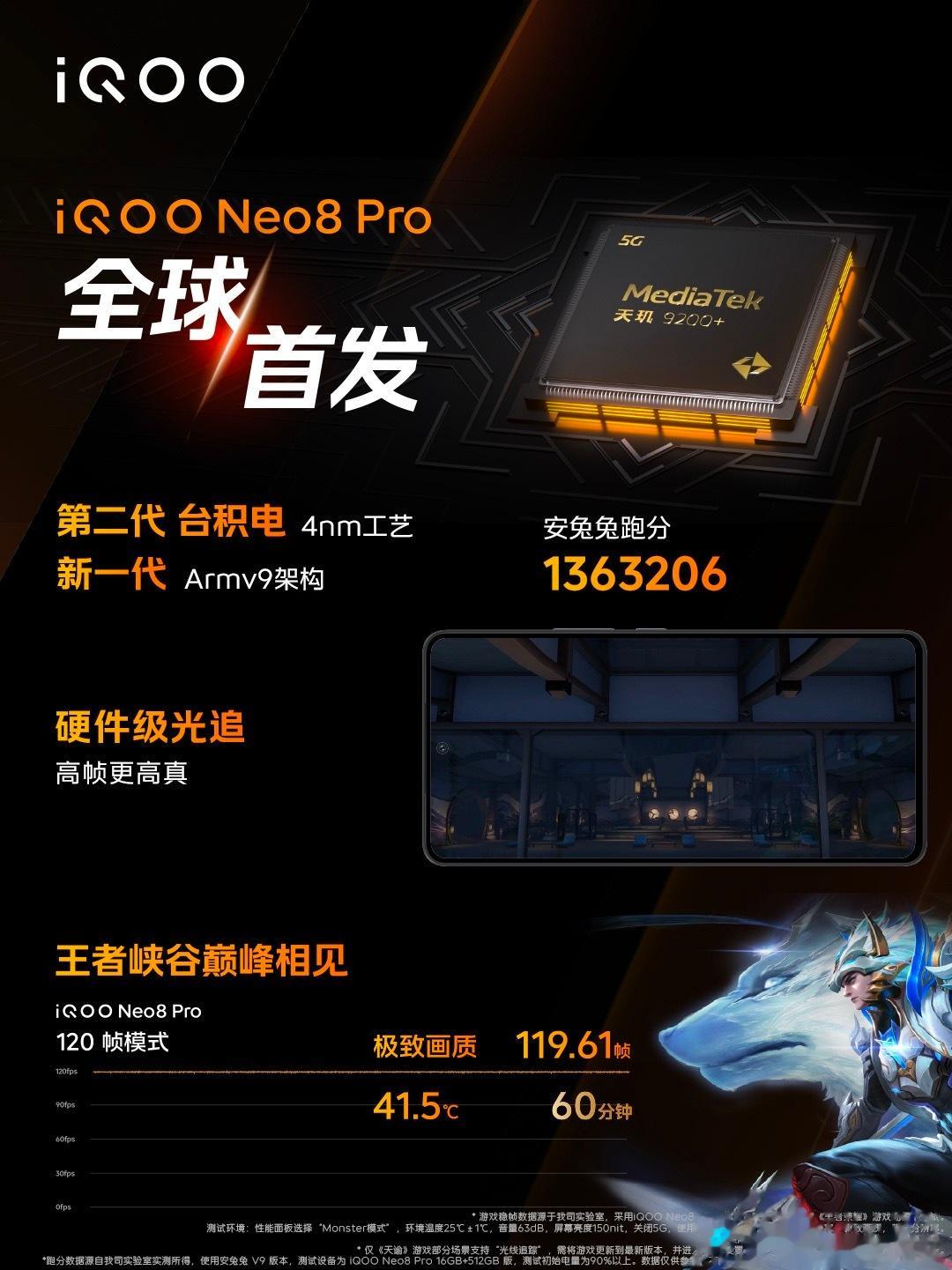 iQOO Neo8 Pro全球首发天玑9200+，iQOO Neo8搭载骁龙8+