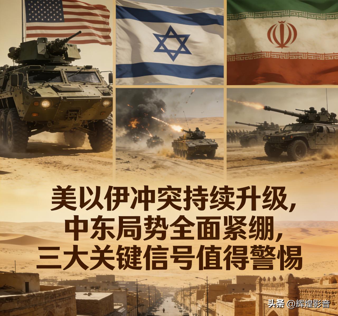 美以伊冲突持续升级，中东局势全面紧绷，三大关键信号值得警惕
 
近期，美以伊三方