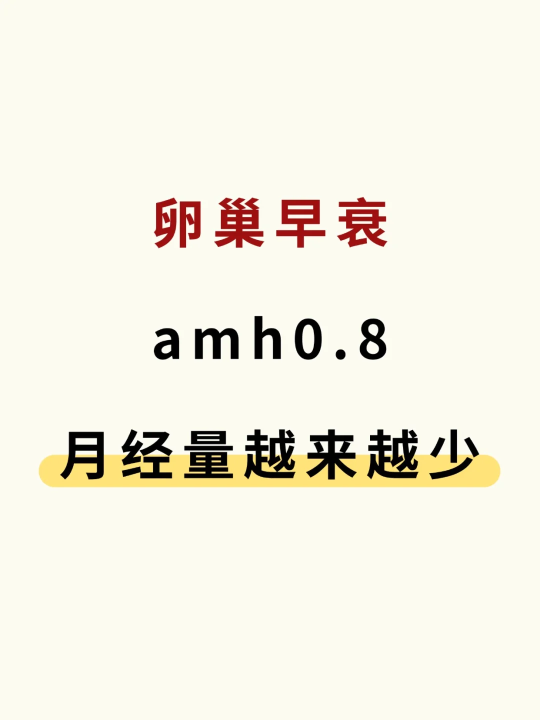 AMH0.8，月经量越来越少❗️