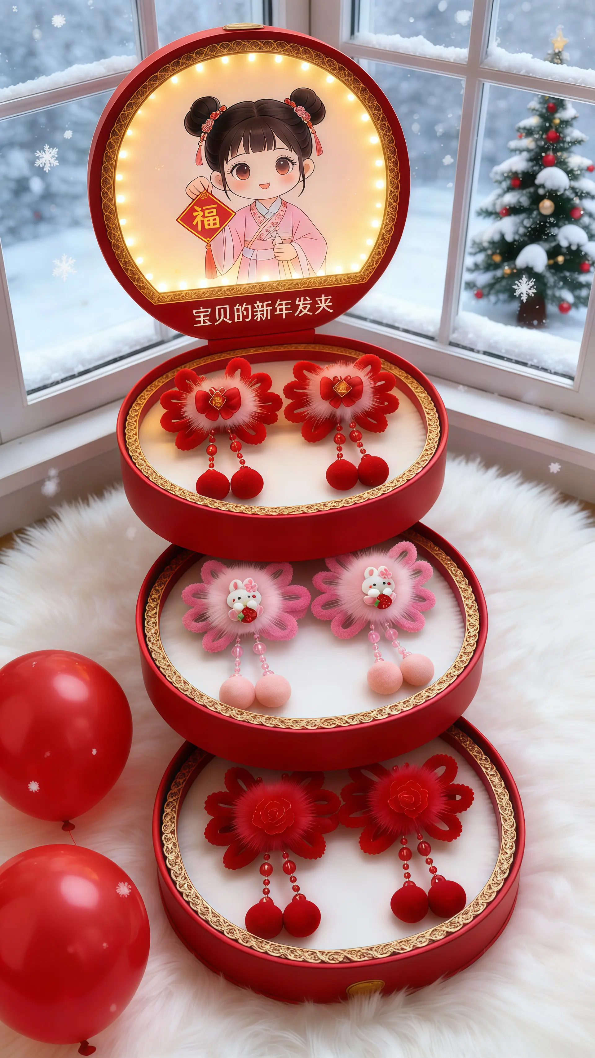 头绳发圈 儿童头绳 女童发夹  儿童新年头饰 生女儿就是用来打扮的