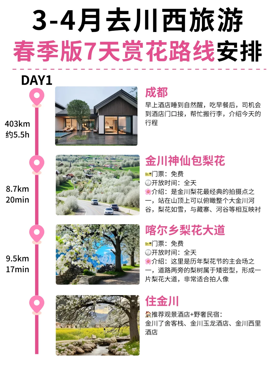 3-4月来川西旅游｜春季版7天赏花路线攻略