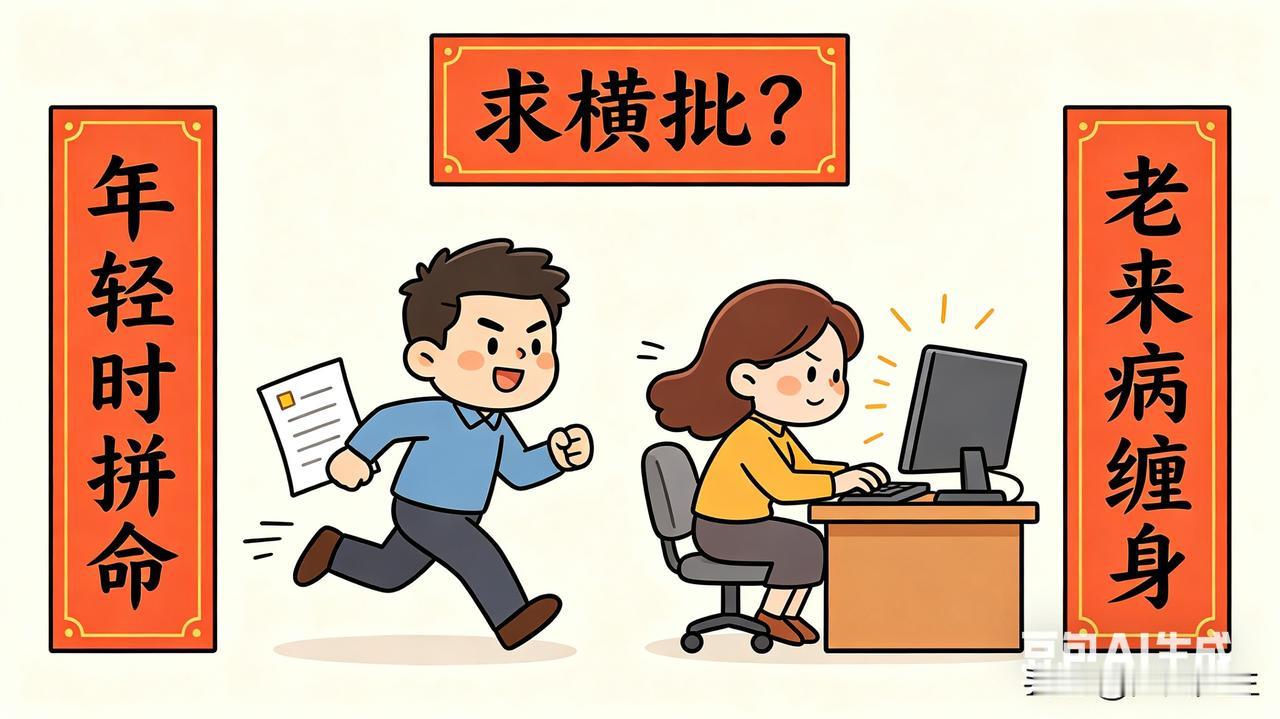 一副对联，道尽半生心酸（求横批）
 
上联：年轻时拼命
下联：老来病缠身
 
年
