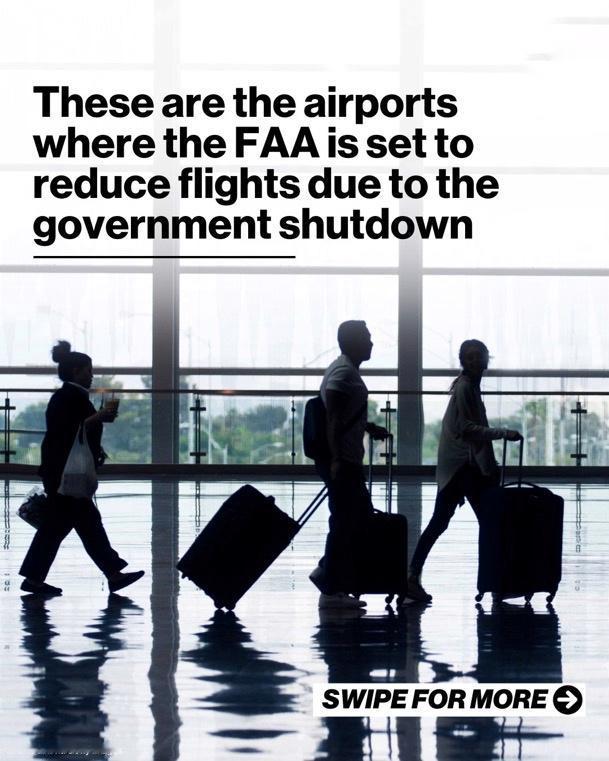 美国联邦航空管理局FAA官员当地时间周三宣布，将把全国 40 个主要机场的航班运