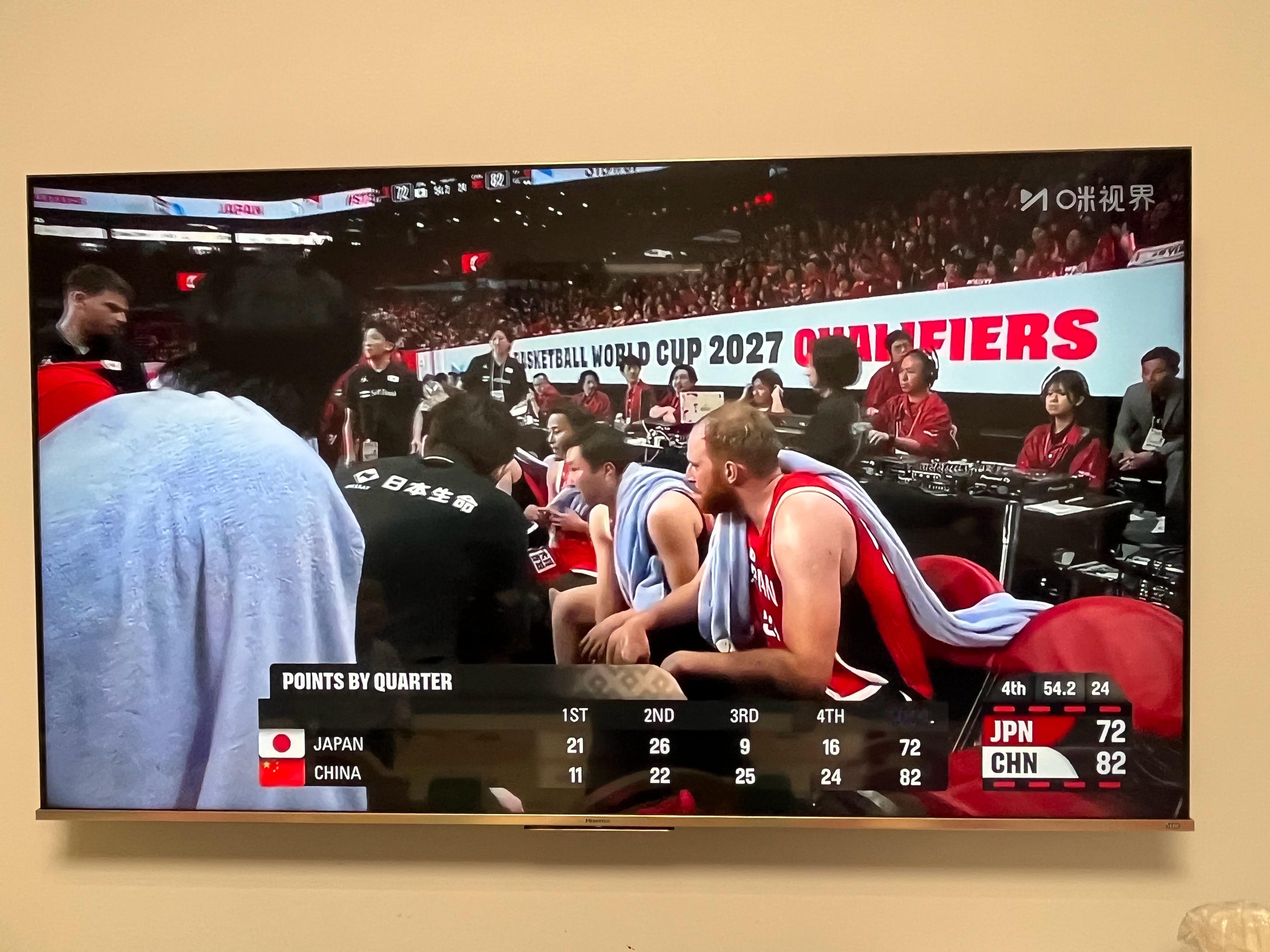 中国队领先10分了！比赛还剩58秒！中国男篮反超日本中国男篮vs日本男篮今晚为中