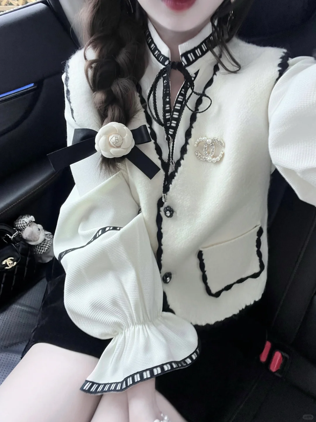 看起来贵贵的一套！🖤黑白小香好有千金感！