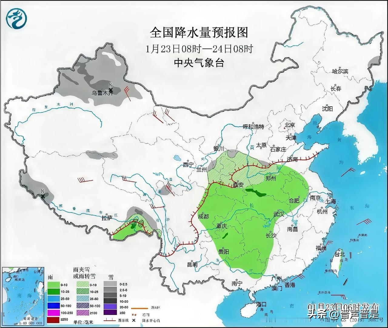 降雨马上来临，1月份居然还在下雨，天气很不正常。建议及时人工增雨雪，缓解旱情和空