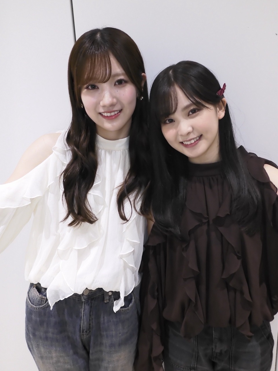 遠藤理子「色違いの洋服着ちゃいました〜。せっかくのペアレーンだからね♪れいなちゃ