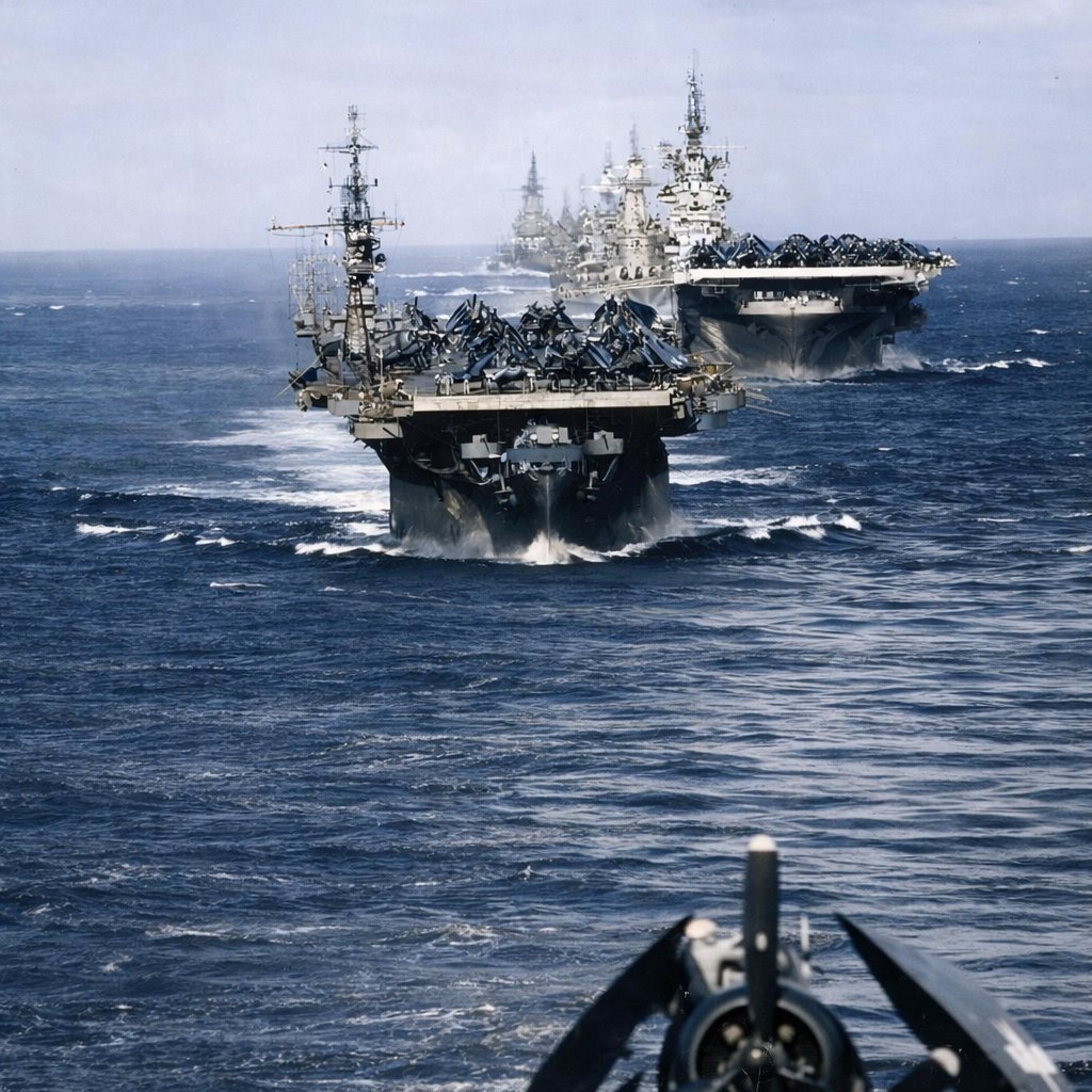 昔日强美1944年12月24日，Task Group 38.3进入乌利西锚地 