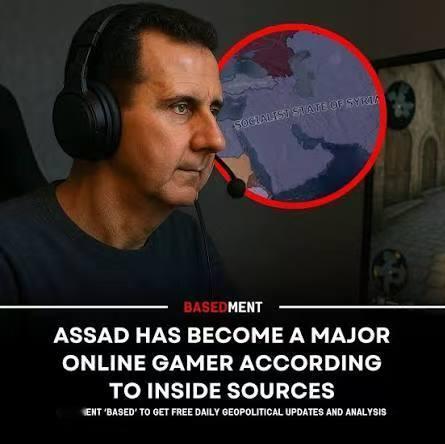 以色列大V博主称，叙利亚总统巴沙尔到了后期，实际上已经“完全摆烂”。没办法了，俄