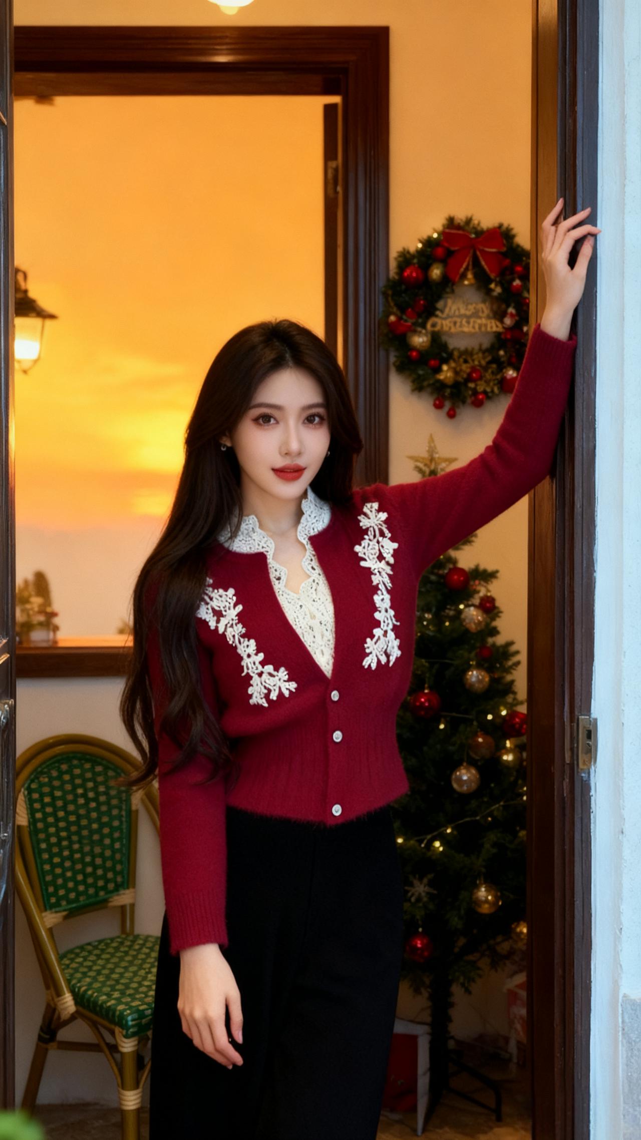 温柔穿搭 穿搭 新年装 分享穿搭 红毛衣