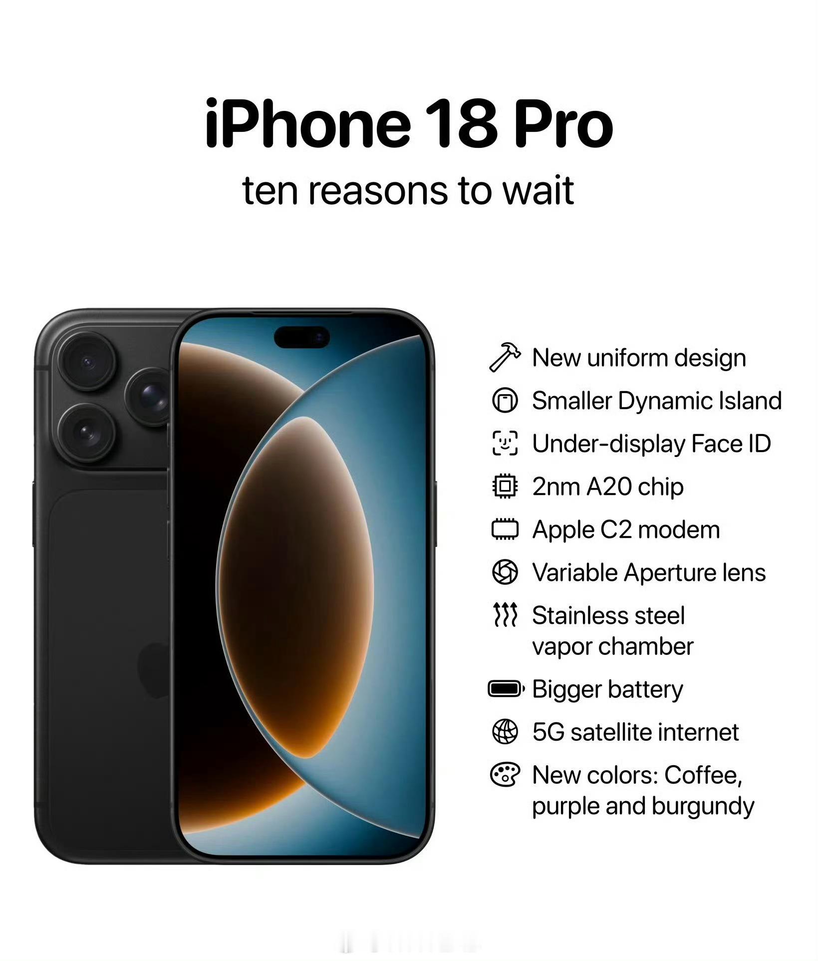 曝iPhone18Pro配备可变光圈镜头苹果传了两三年的可变光圈镜头，终于要用上